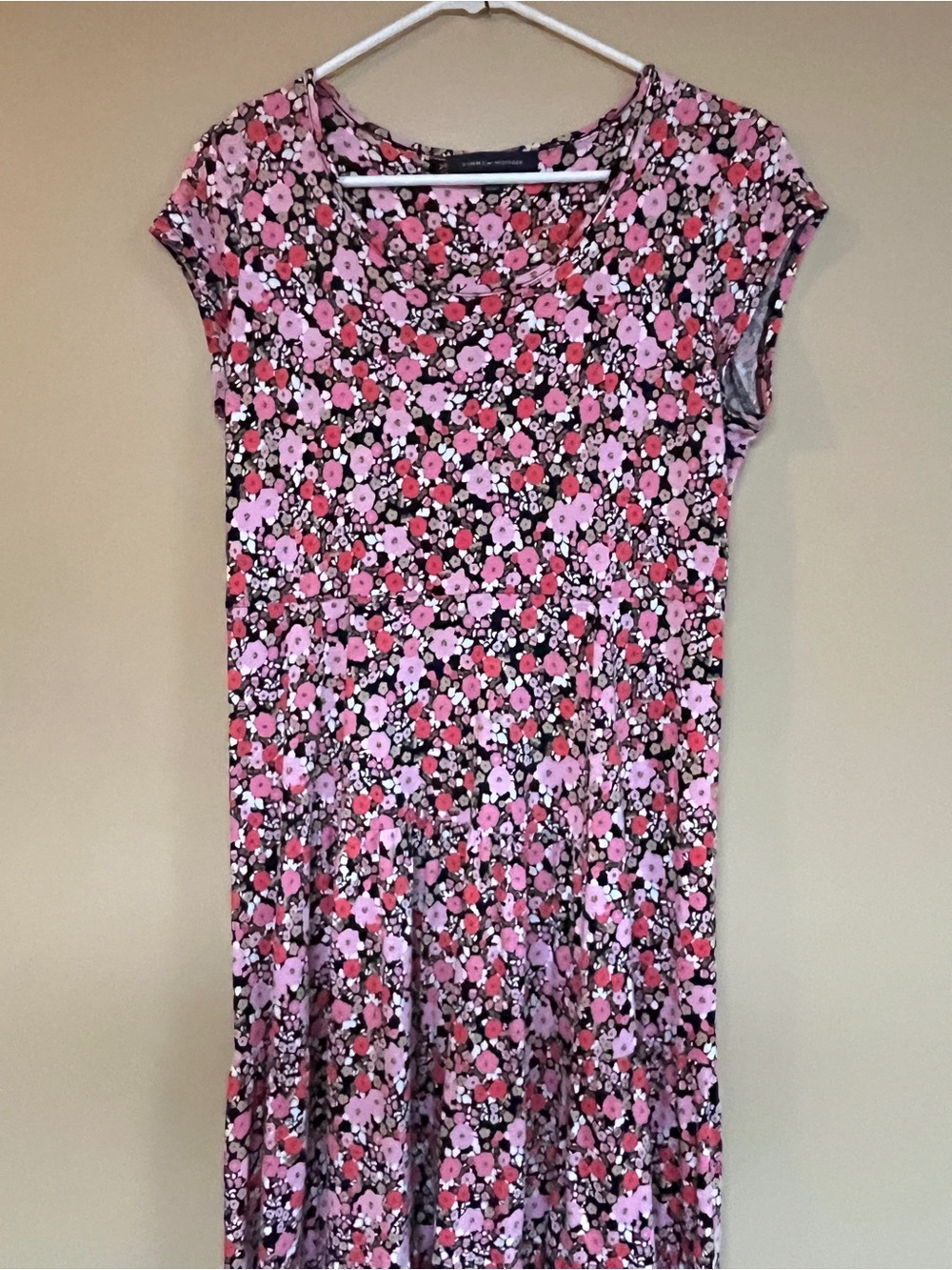 Women’s Pink Floral Cap-Sleeve Dress